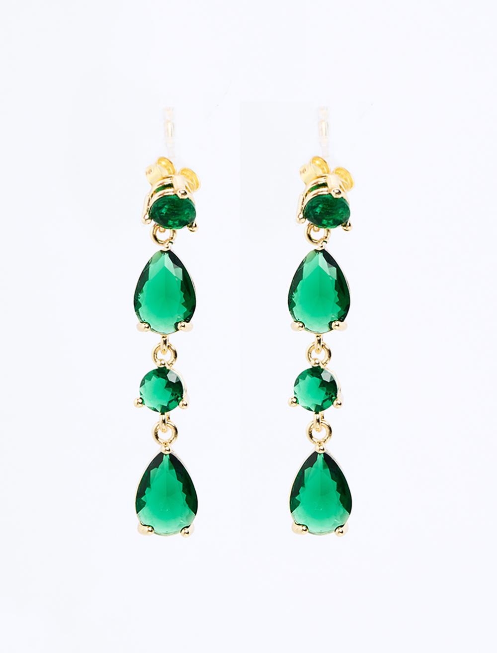 Oval Stone Figured Rocking Earrings