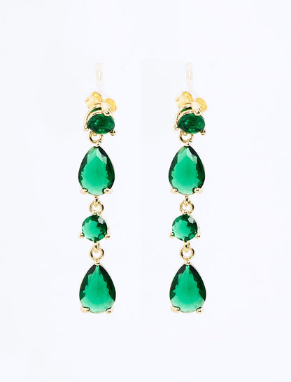 Oval Stone Figured Rocking Earrings