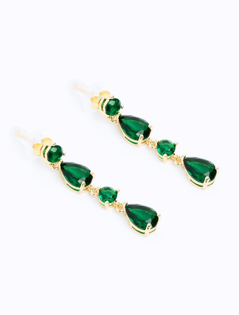 Oval Stone Figured Rocking Earrings