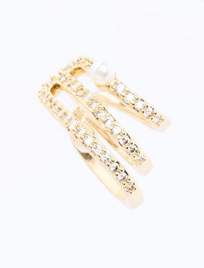 Pearl-detailed joint earrings