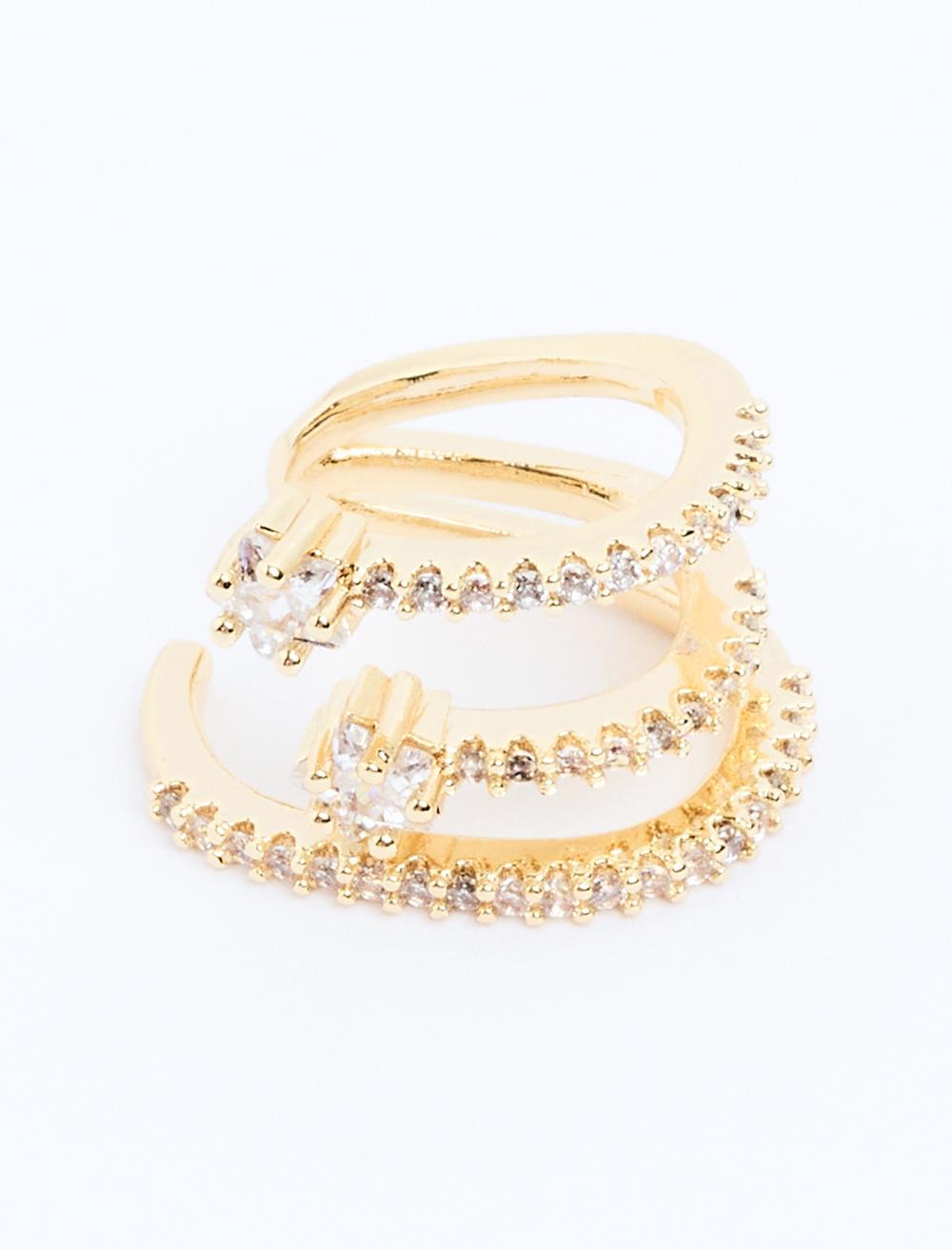 Shiny Stone Detailed Joint Earrings