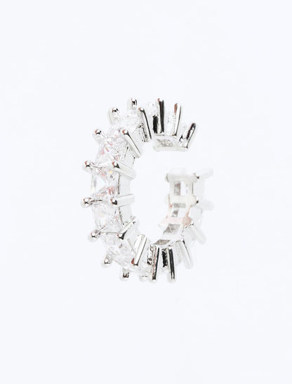 Inline Shiny Stone Joint Earrings