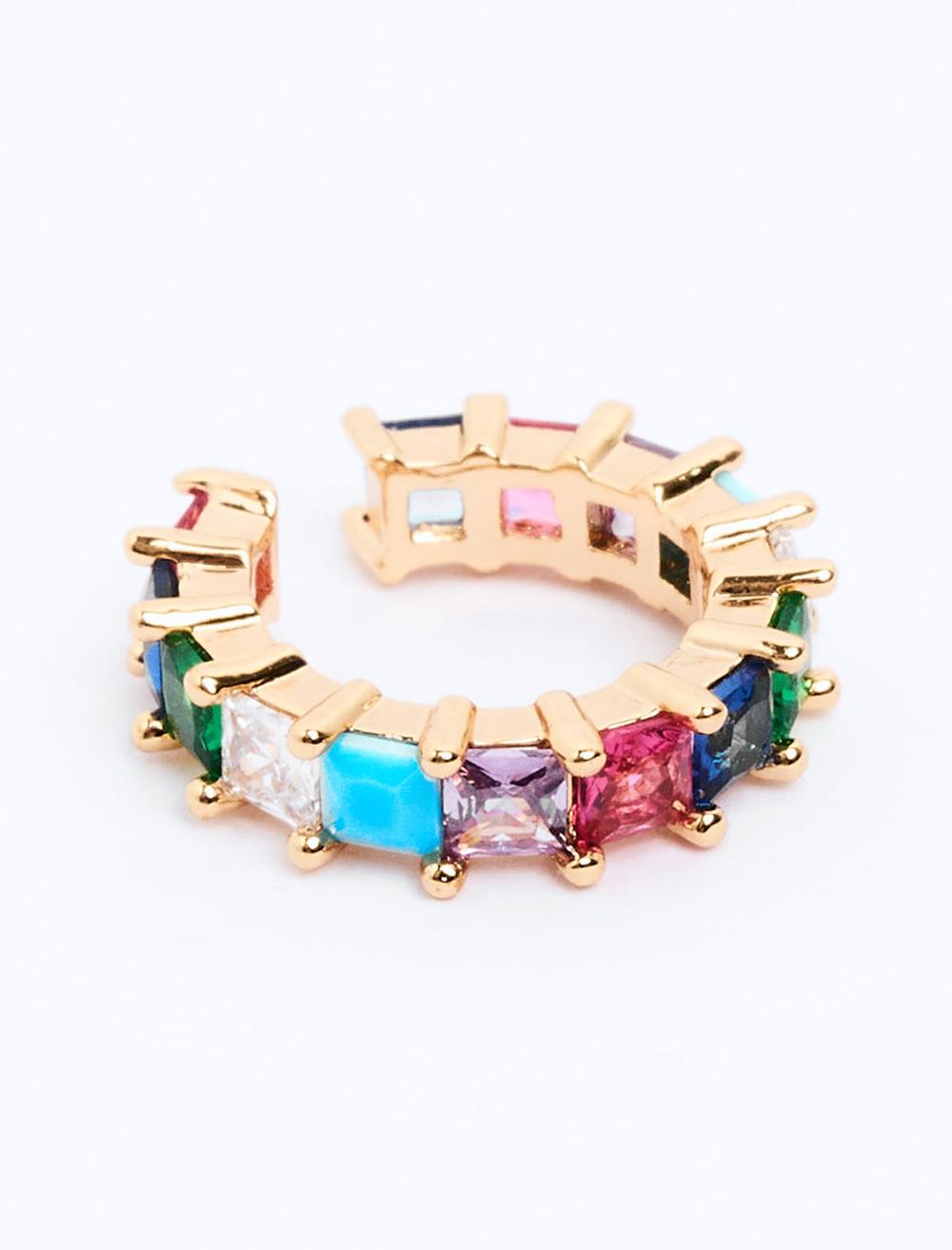 Inline Shiny Stone Joint Earrings