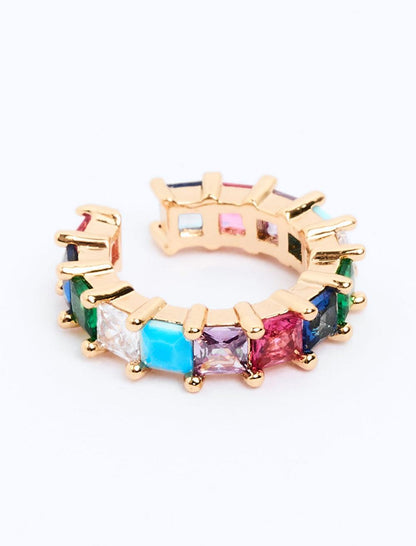 Inline Shiny Stone Joint Earrings