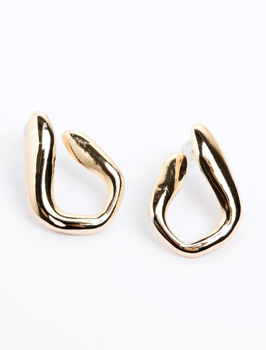 Asymmetric Patterned Shiny Earrings