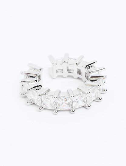 Sequenced Shiny Stone-Detailed Cartilage Earrings