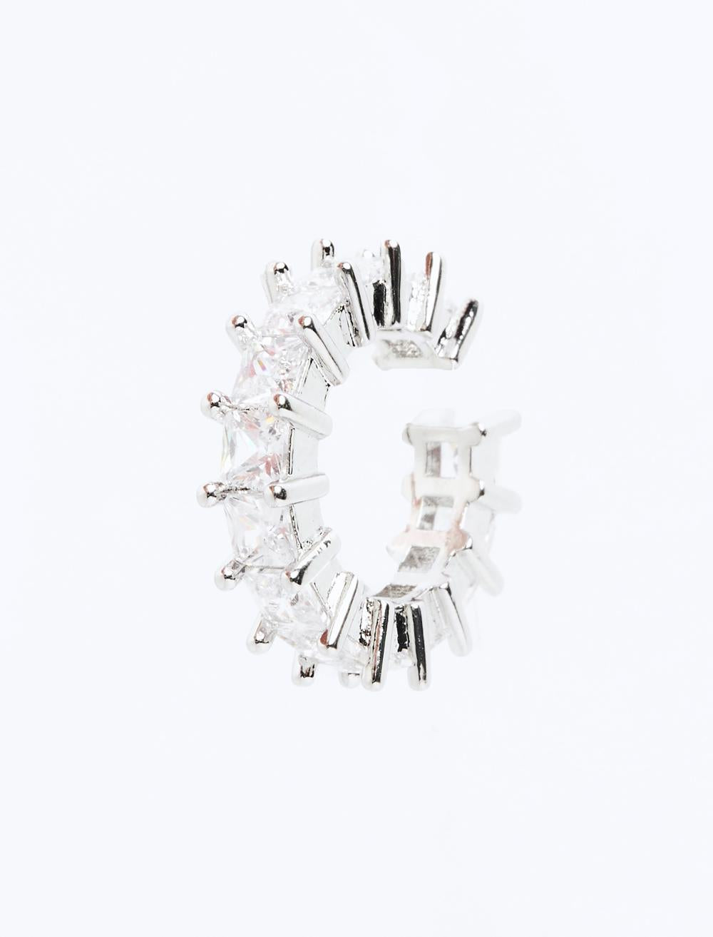 Sequenced Shiny Stone-Detailed Cartilage Earrings