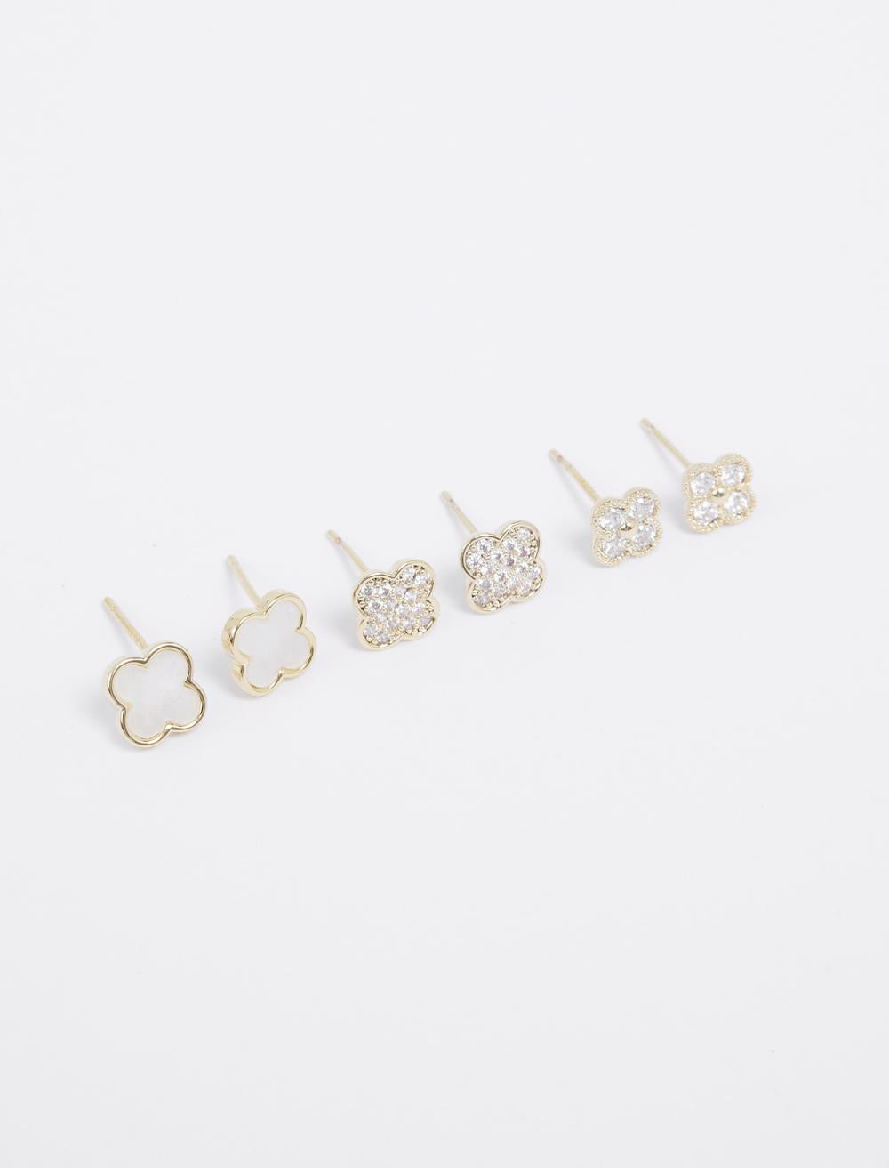 Clover-shaped Earring Set