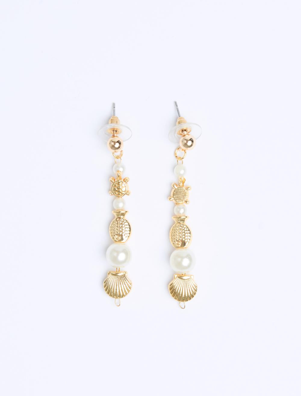 Seashell-detailed Dangle Earrings