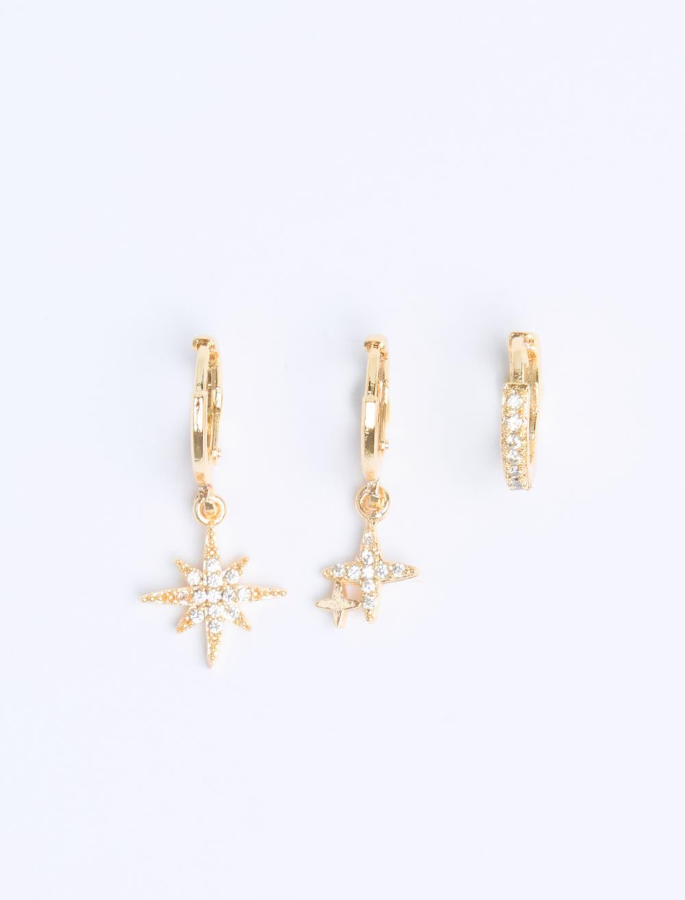 Star-shaped Shiny Earring Set