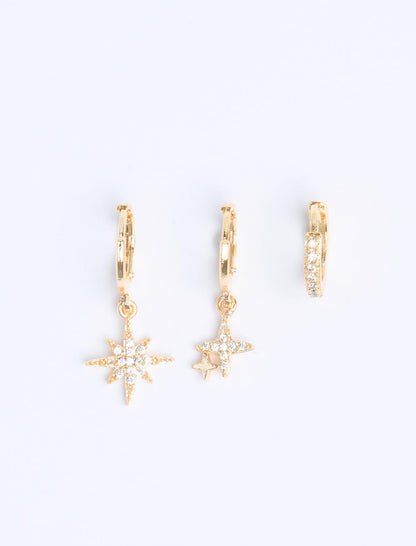 Star-shaped Shiny Earring Set
