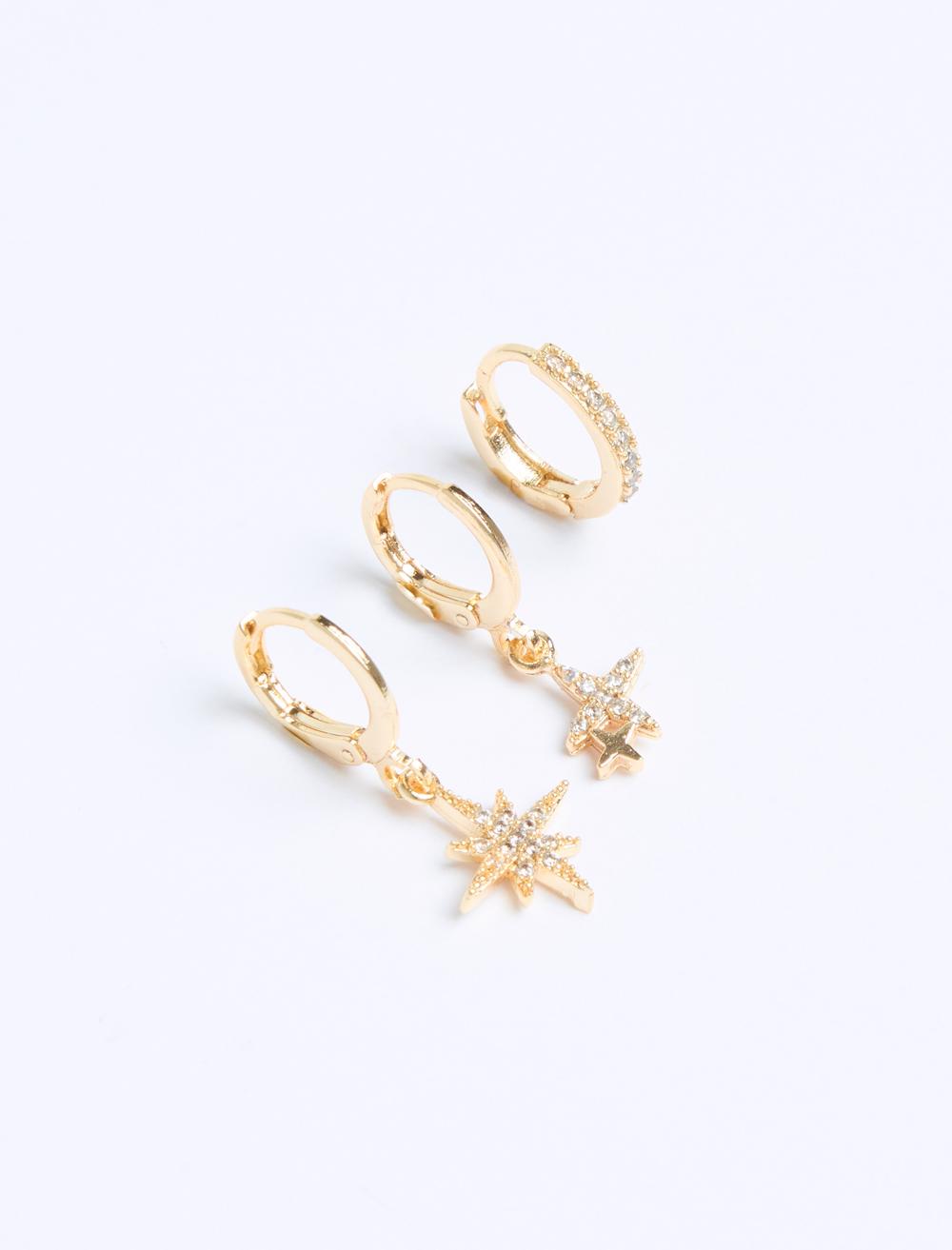 Star-shaped Shiny Earring Set