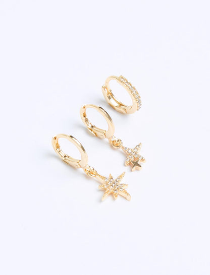 Star-shaped Shiny Earring Set