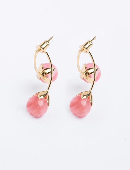 Cherry Pattern Mine Detail Earrings