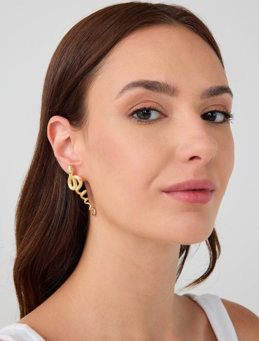 Shiny Earrings with Snake Motif