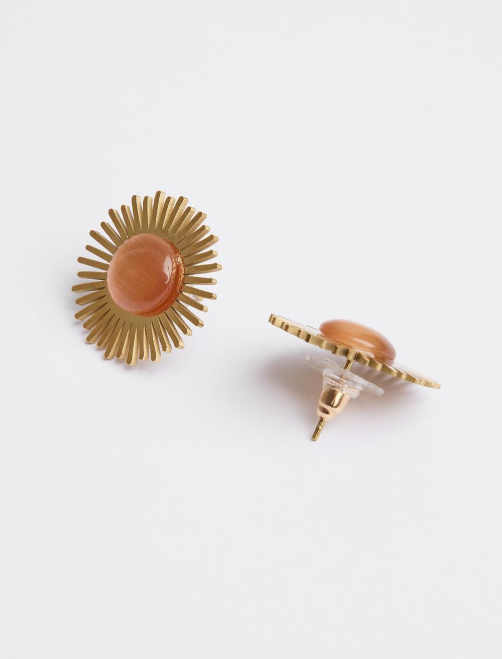 Elegant Earrings with Sun Figure