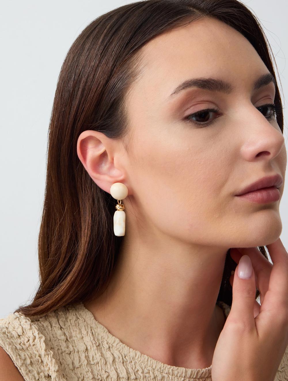 Marble-look Dangle Earrings