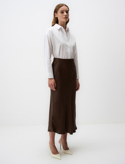 Regular Waist Slim Fit Long Skirt