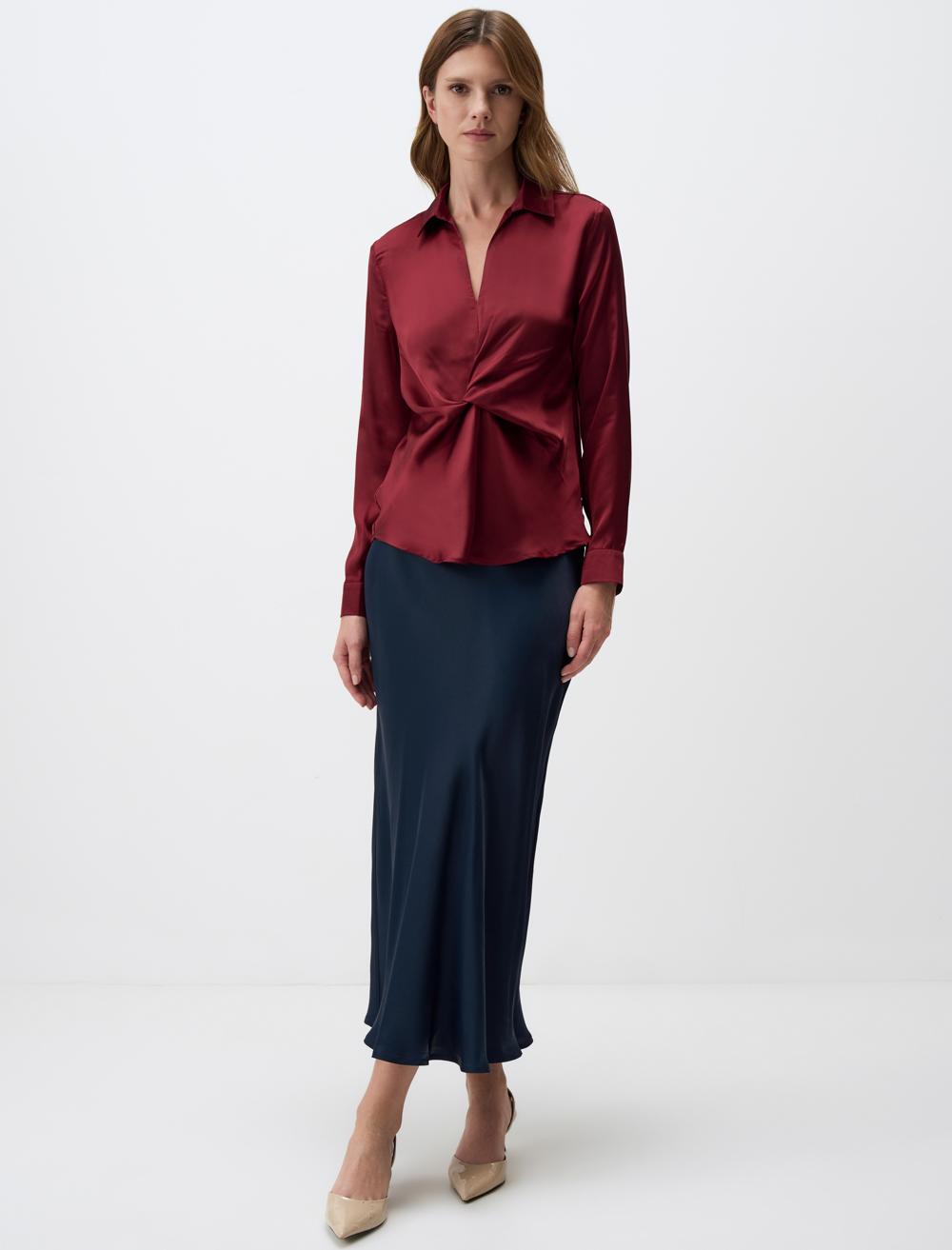 Regular Waist Slim Fit Long Skirt