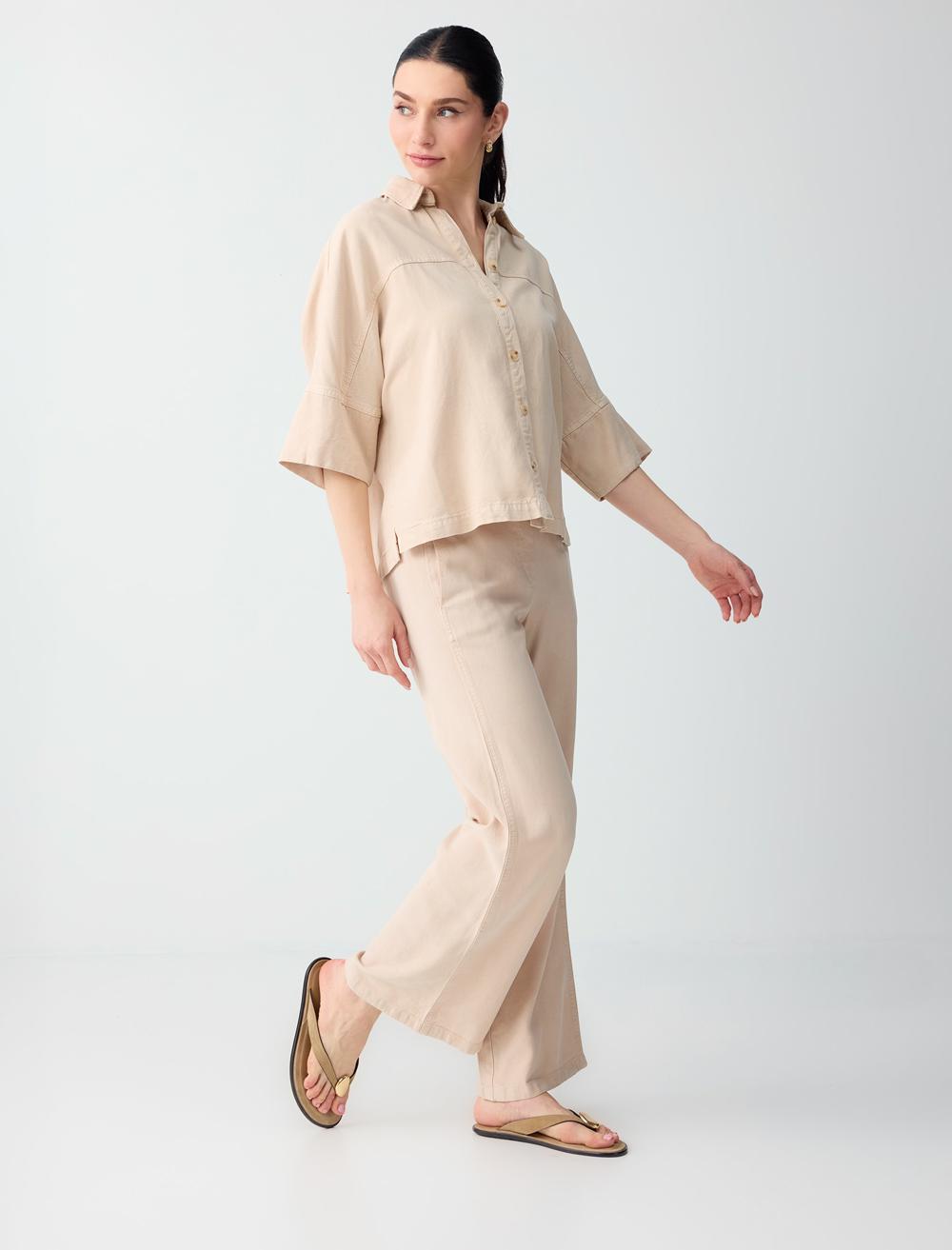 Normal Fit Trousers - Stone - 6SW185657928