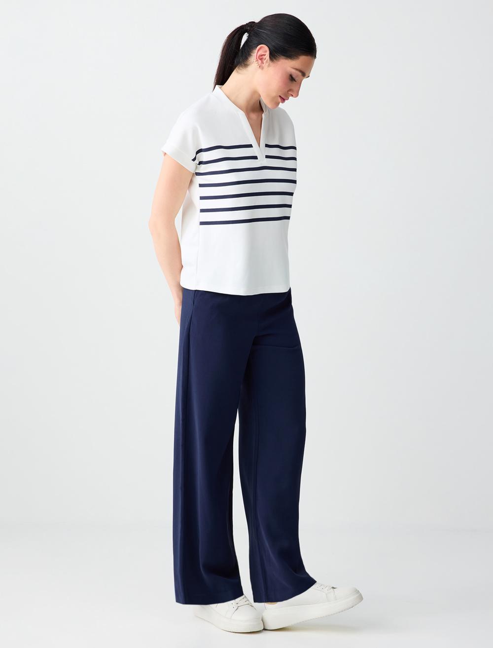 Regular Leg Pants - Dark Blue