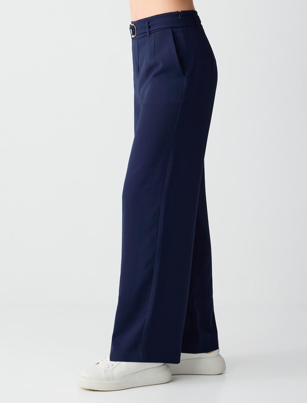 Regular Leg Pants - Dark Blue