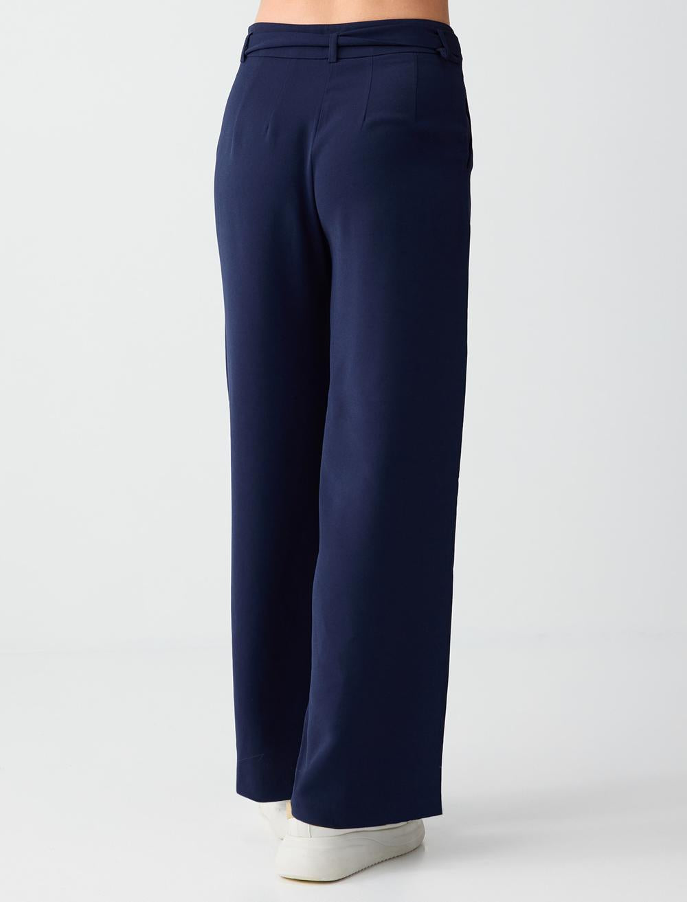 Regular Leg Pants - Dark Blue