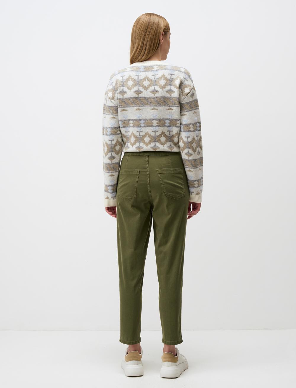 Regular Leg Gabardine Trousers with Pockets - 4WW01311101