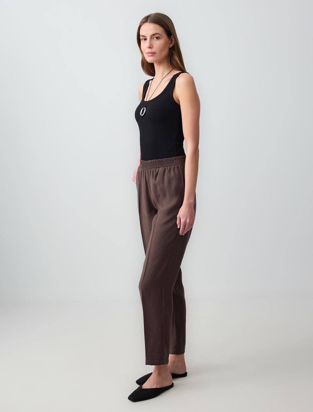 Normal Fit Trousers - Brown - 6SW186563803
