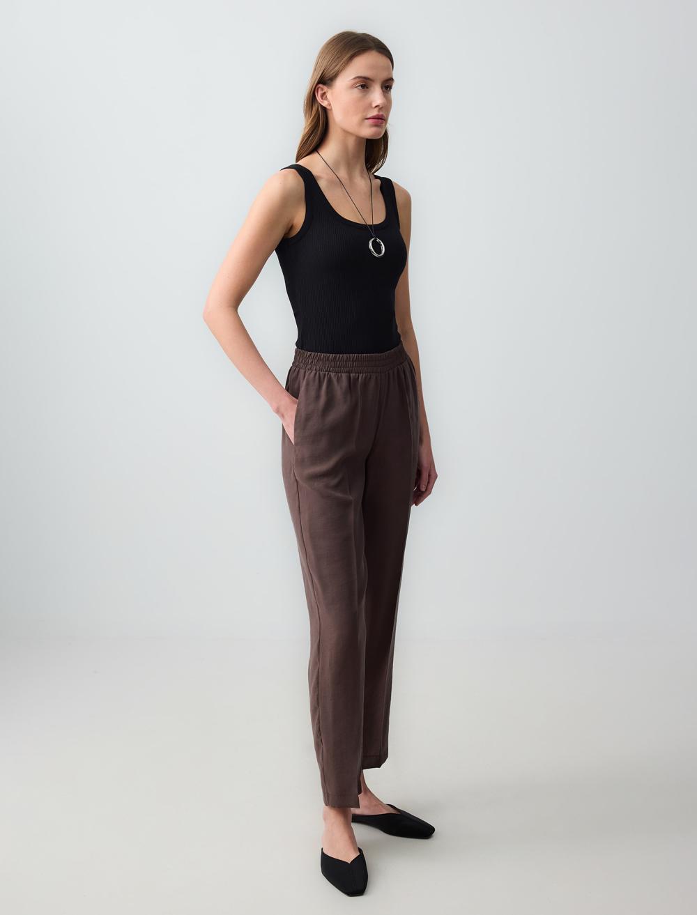 Normal Fit Trousers - Brown - 6SW186563803