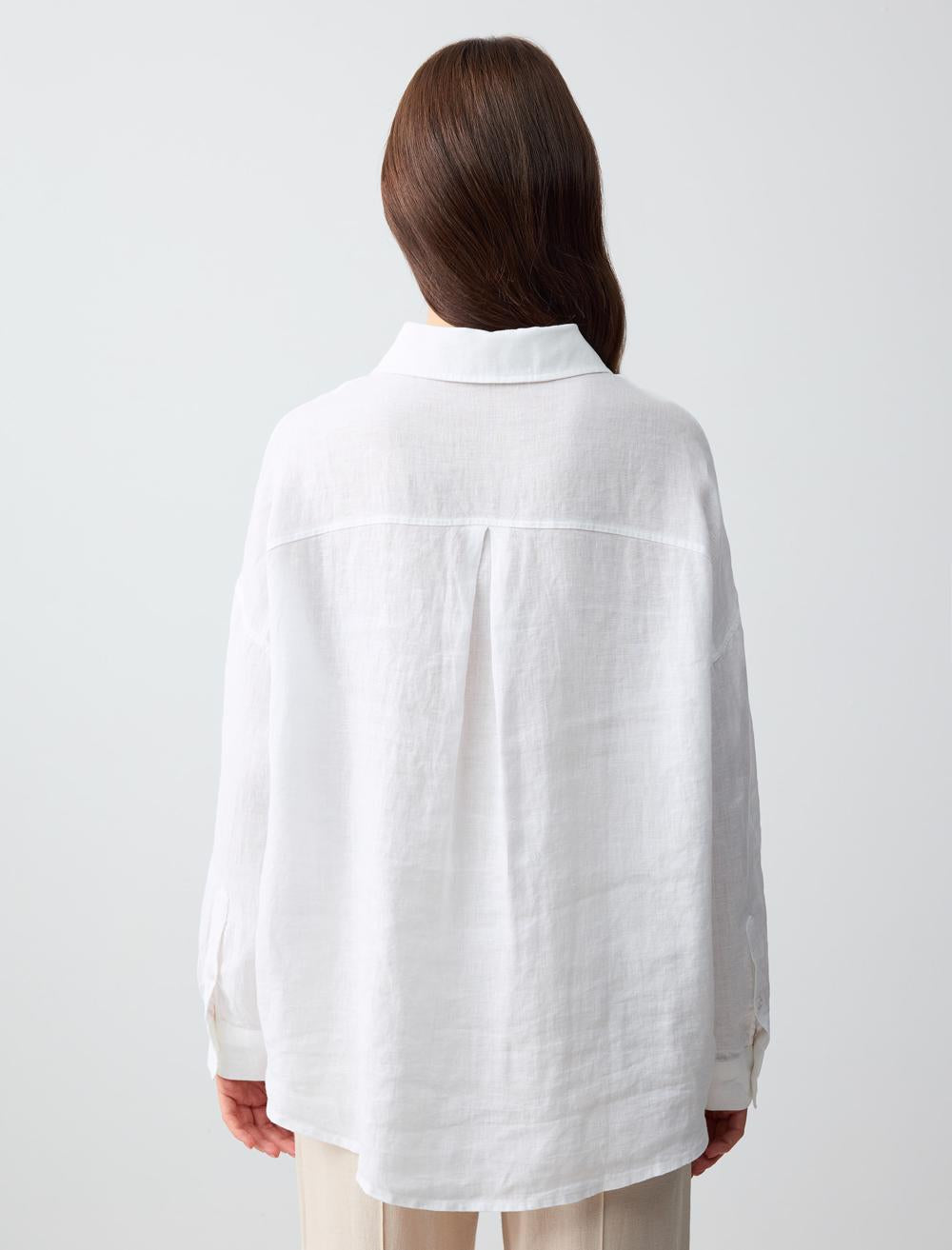 Loose Fit Shirt Collar Long-Sleeve Shirt - 24SG055891