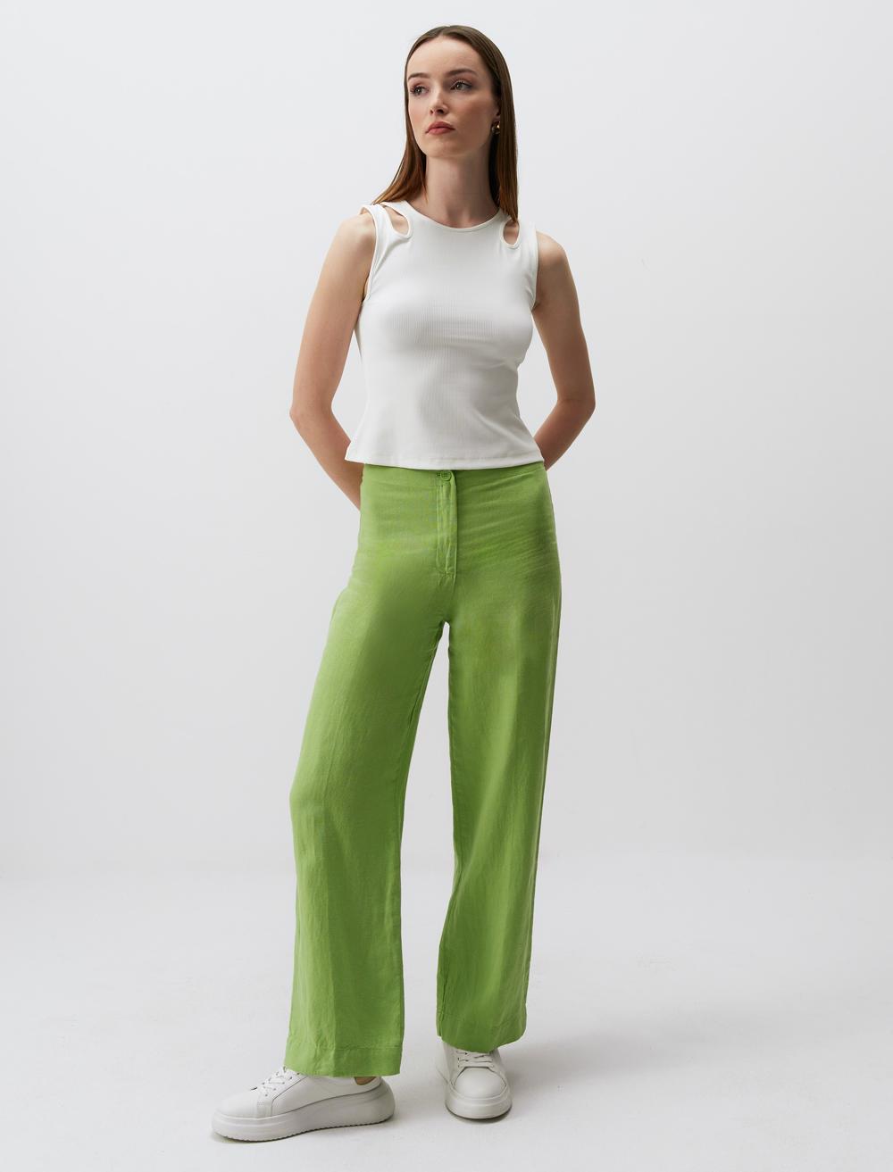 High Waist Straight Trousers - 24SP044019