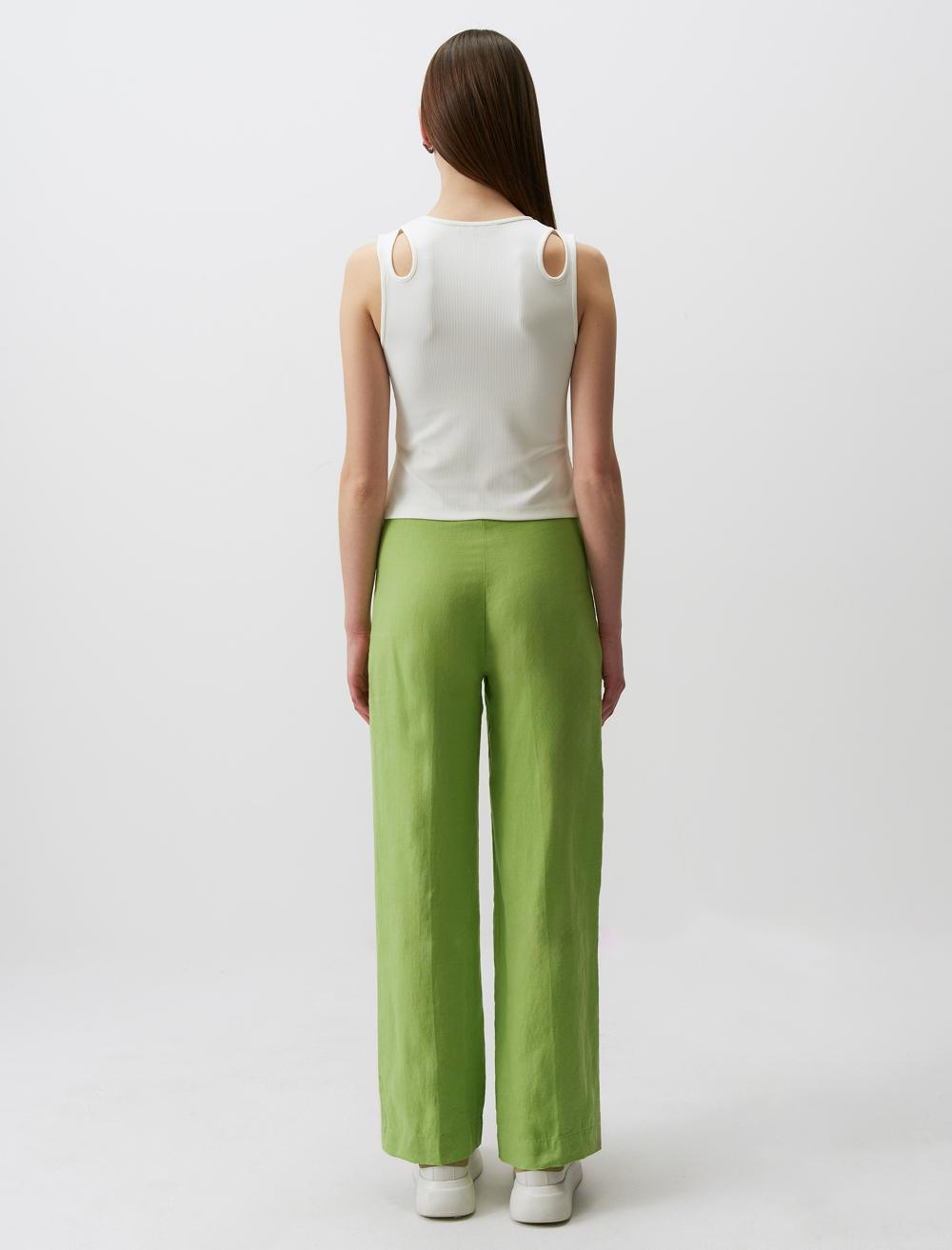 High Waist Straight Trousers - 24SP044019