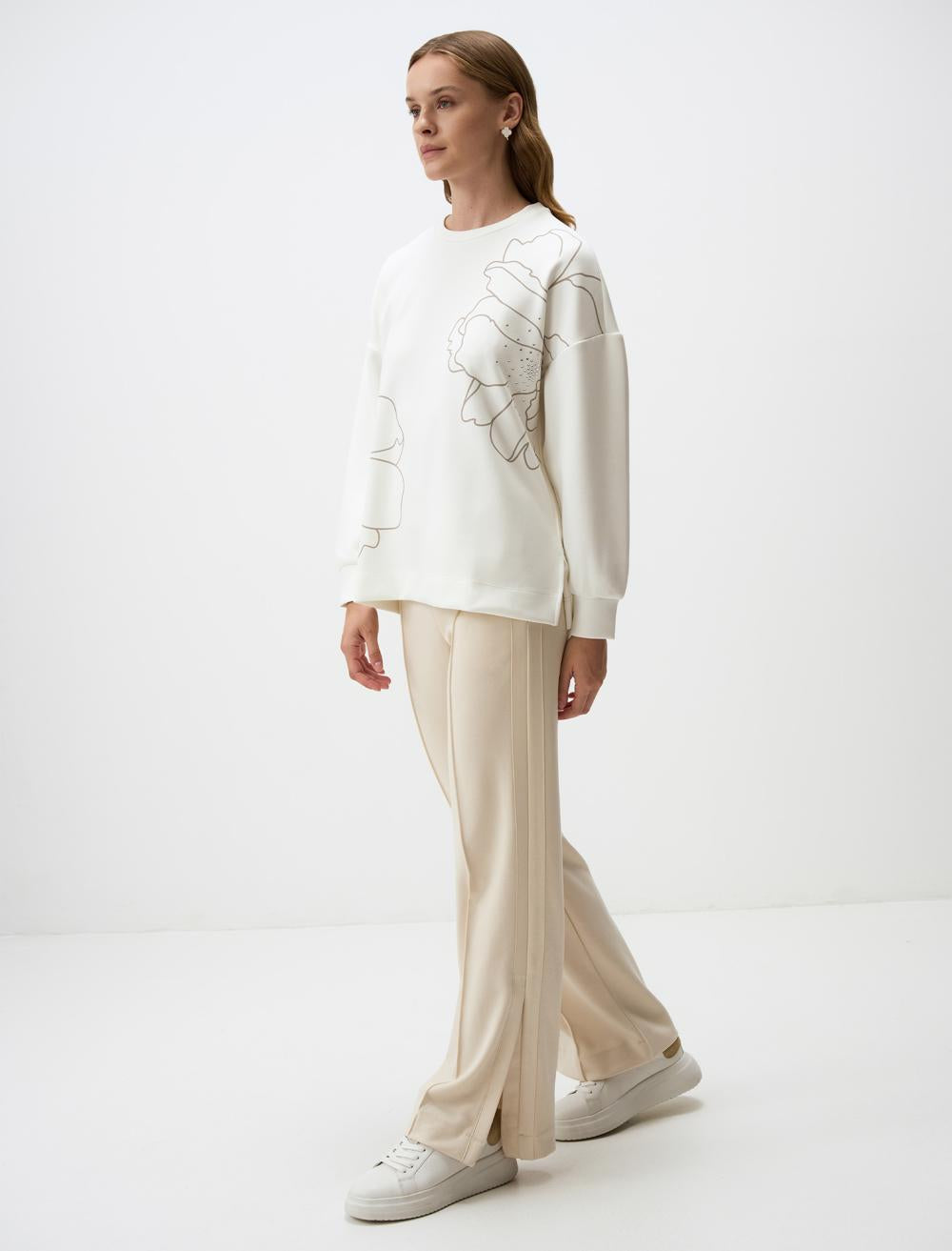 High Waist Wide Leg Slit Comfortable Pants