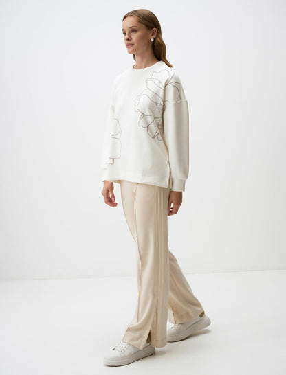 High Waist Wide Leg Slit Comfortable Pants