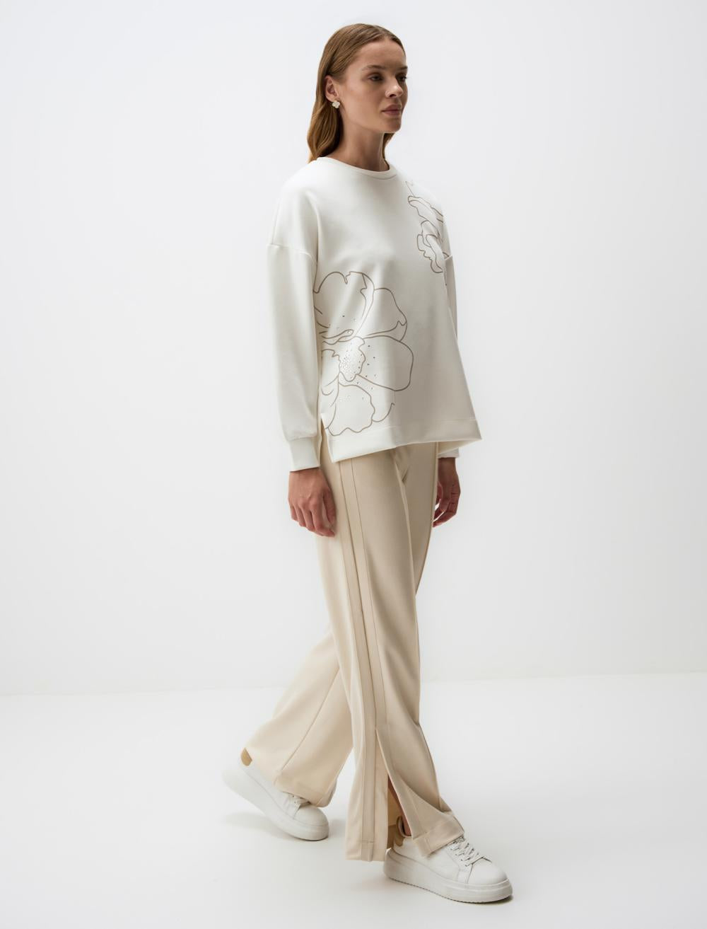 High Waist Wide Leg Slit Comfortable Pants