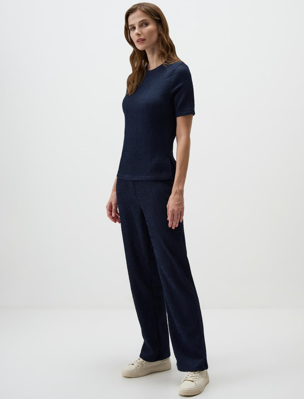 Loose Fit Trousers - Dark Blue - 4WW02311068494