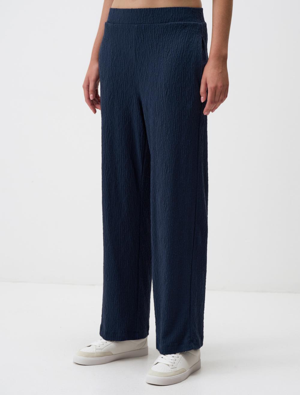 Loose Fit Trousers - Dark Blue - 4WW311314494