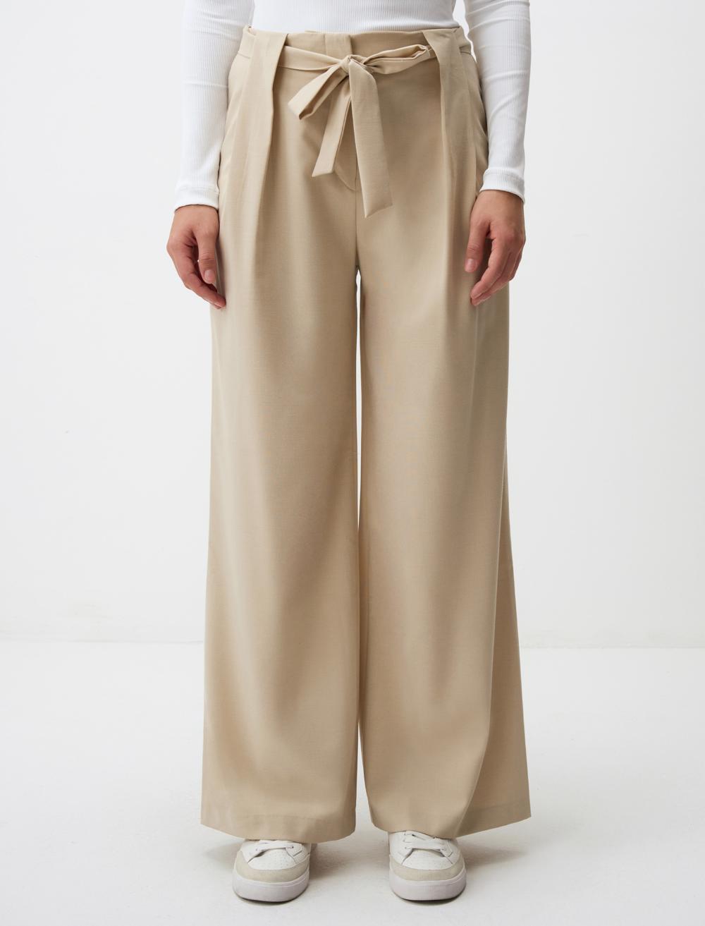 High Waist Relaxed Fit Wide Leg Woven Pants