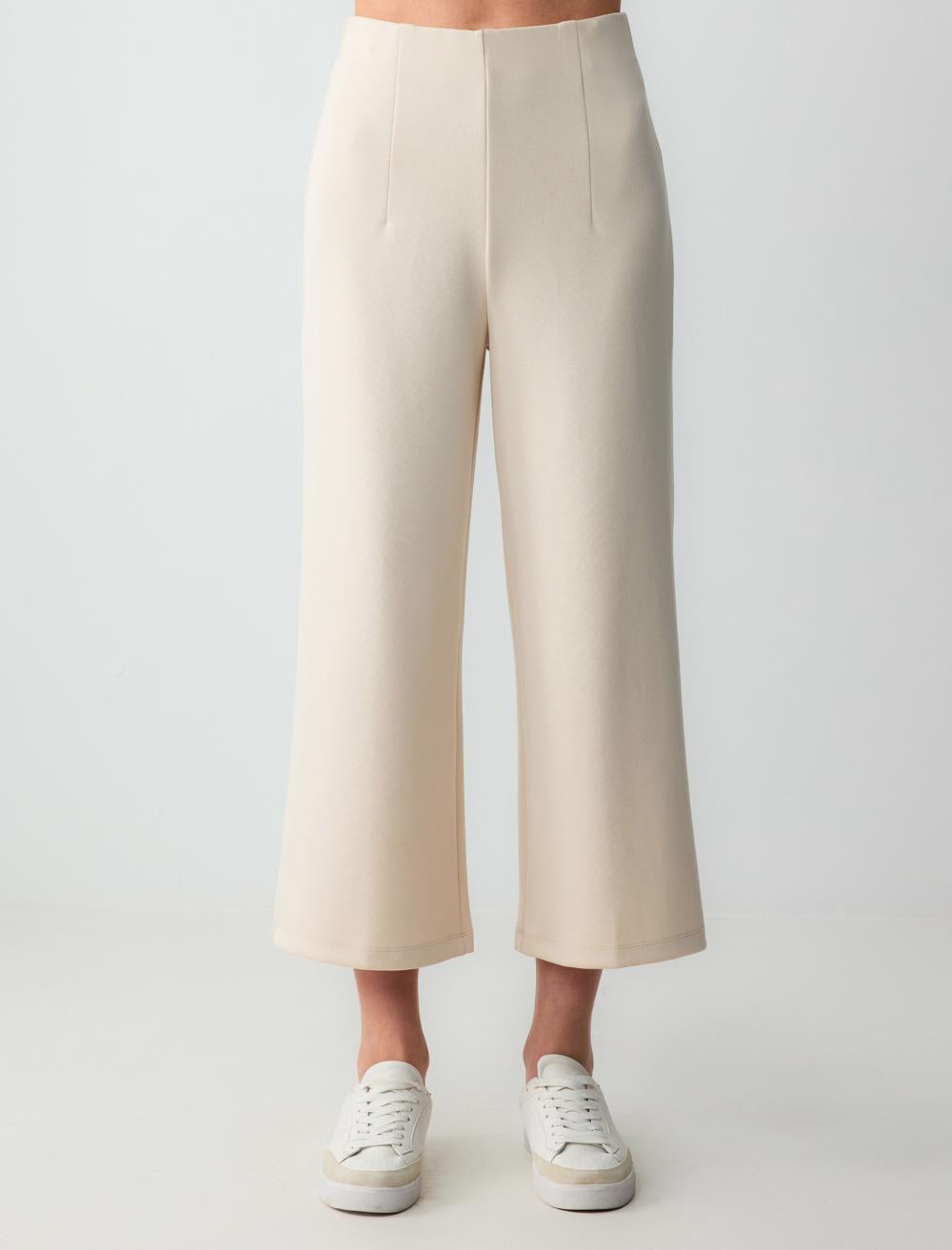 Relaxed Fit High Waist Wide Leg Short Knitted Pants