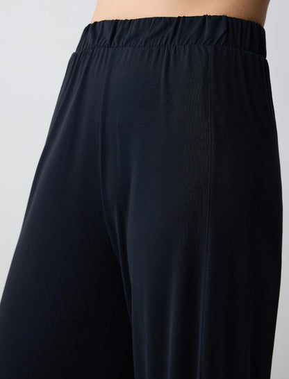 Relaxed Fit High Waist Wide Leg Knitted Trousers with Slits