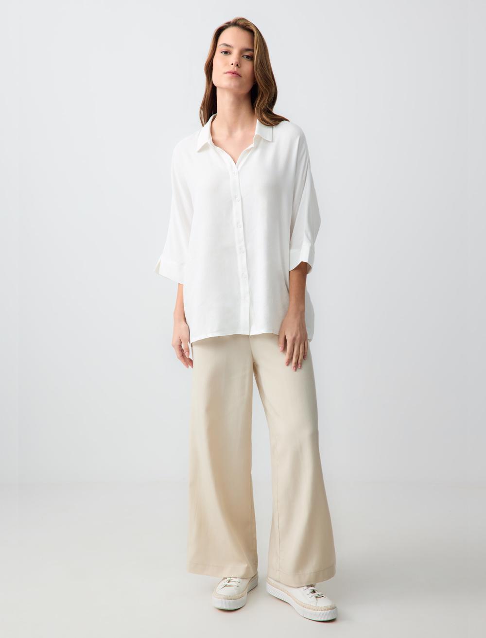 Loose fit Woven Stone Coloured Trousers