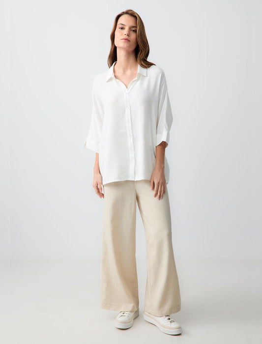 Loose fit Woven Stone Coloured Trousers