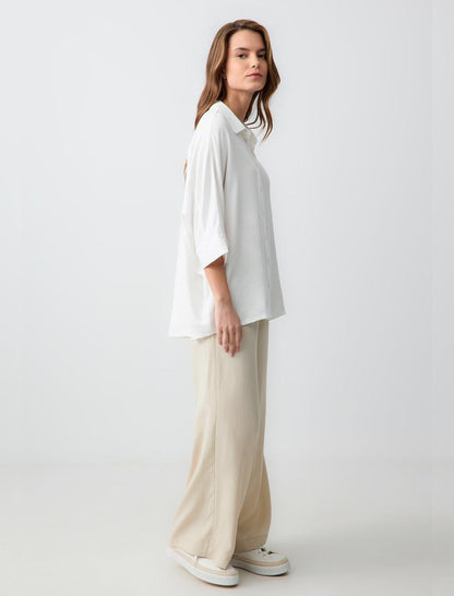 Loose fit Woven Stone Coloured Trousers