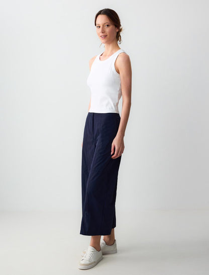 High Waist Wide Leg Relaxed Fit Woven Pants