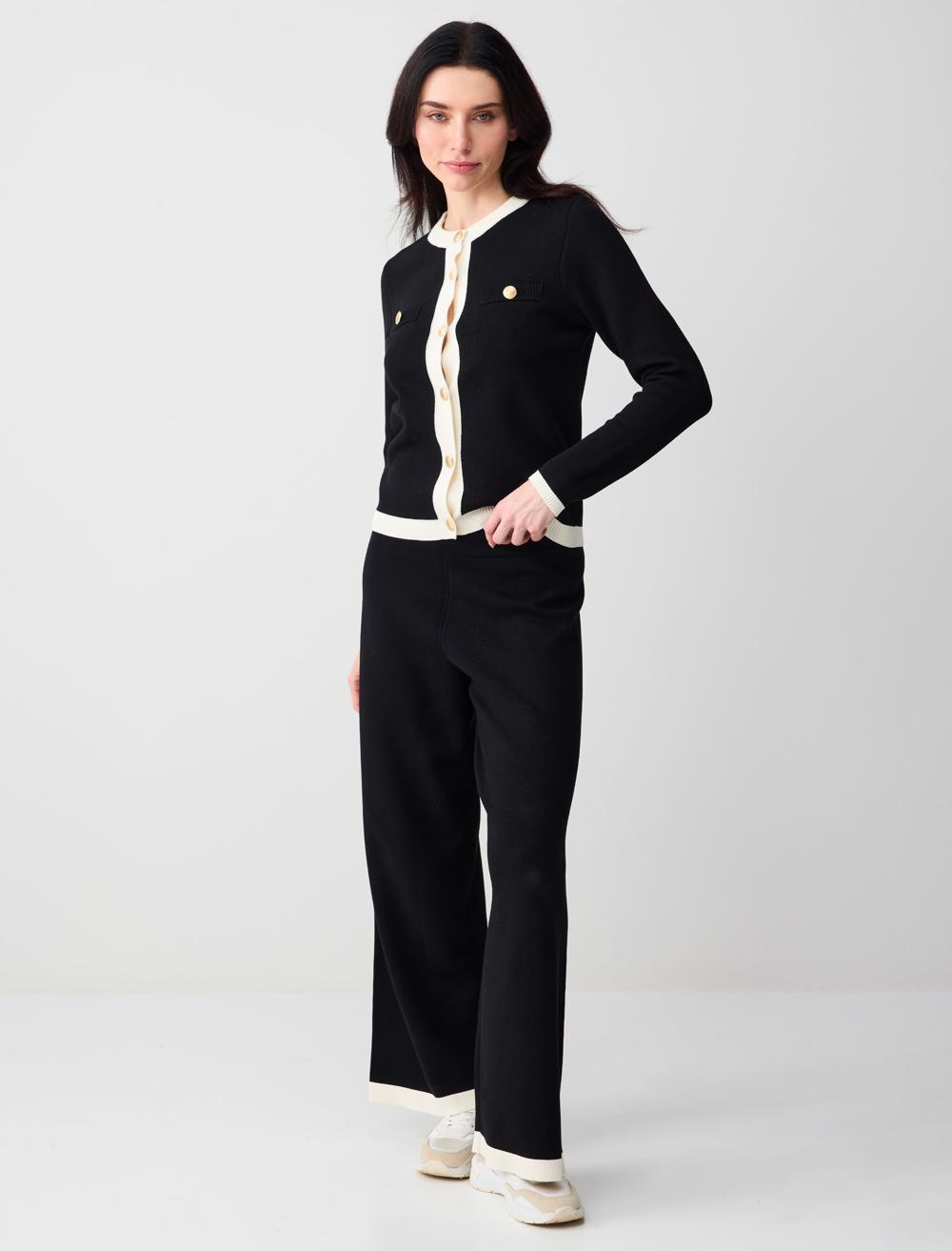 Relaxed Fit Wide-Leg Viscose Knit Trousers - 5WW185285