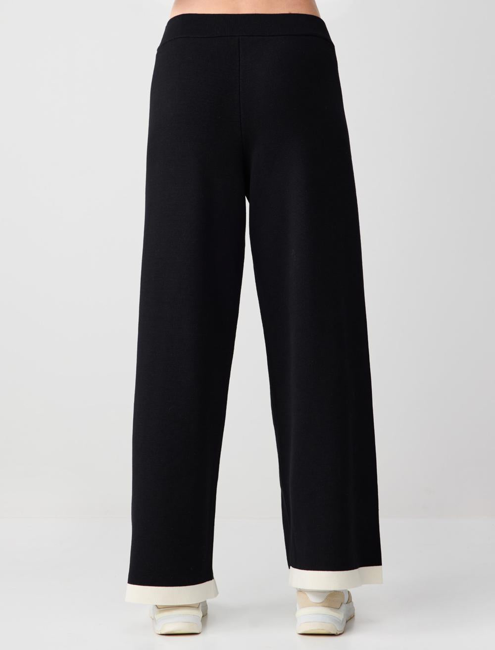 High-Waisted Wide-Leg Knit Pants