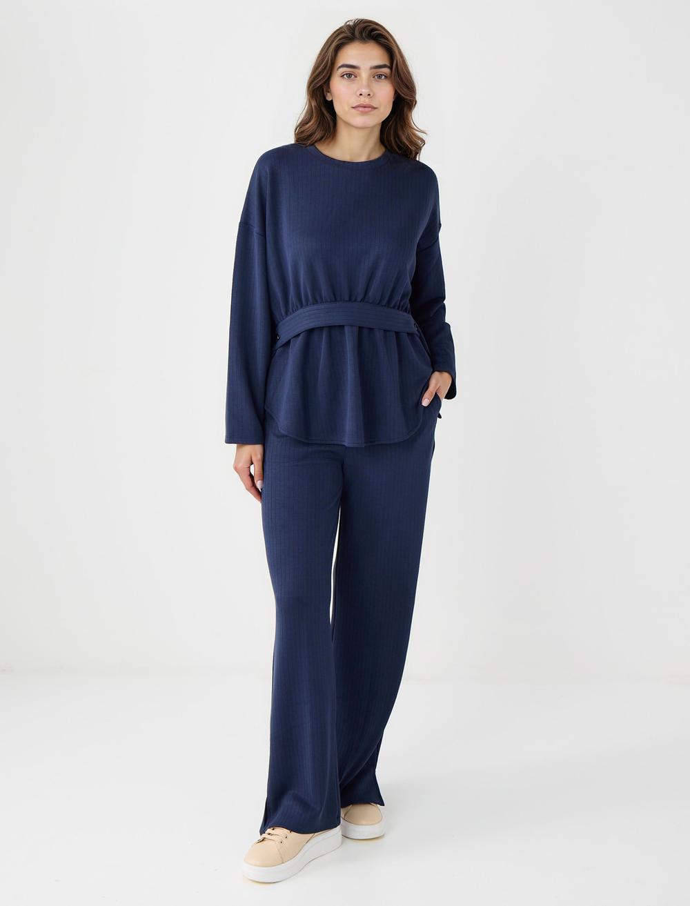 Loose Fit Trousers - Dark Blue - 5WW185312494