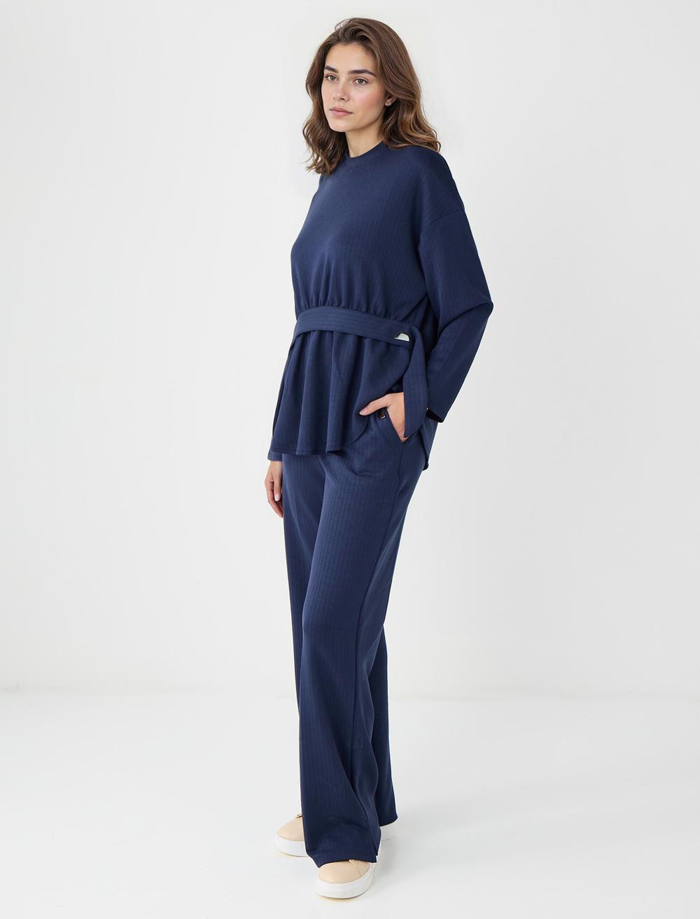Loose Fit Trousers - Dark Blue - 5WW185312494