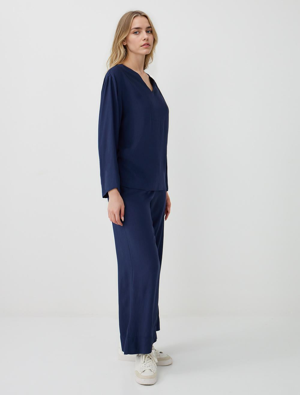 Loose Fit Trousers - Dark Blue - 5WW185352494